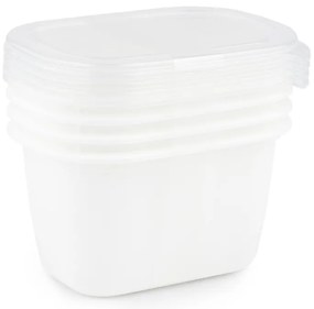 Plastové dózy do mrazničky, Rotho FREEZE, biela, sada 6 x 0,25 l (12x8x6)