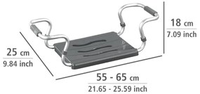 WENKO 73392500-Sedátko do kúpeľne – bezpečnosť v kúpeľni, 26x18 cm, strieborné/antracitové