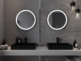 Okrúhle zrkadlo MEXEN ESSO 60 cm s čiernym okrajom - s LED podsvietením a vyhrievaním, 9825-060-060-611-70