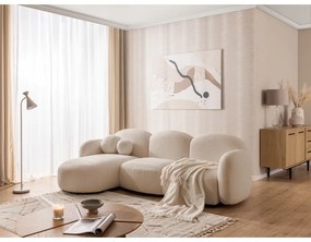 Svetlohnedá rohová pohovka z textílie buklé (ľavý roh/s leňoškou) Orbit – Ropez