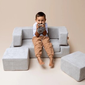 Tyrkysovomodré menčestrové penové ihrisko 100x35x40 cm Montessori – Meowbaby