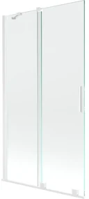 Mexen Velar vaňová zástena dvojkrídlová Posuvný 100 x 150 cm, Priehľadné, Biela - 896-100-000-01-20