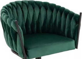 LuxuryForm DESIGN Barová stolička NORDEN VELUR na čiernom tanieri - zelená