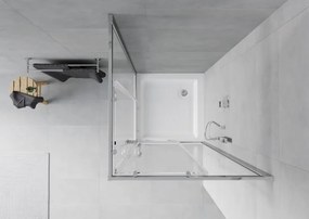 Mexen Rio štvorcová sprchová kabína 70 x 70 cm, transparentná, chróm + vanička, biela - 860-070-070-01-00-4510