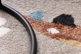 Dywany Łuszczów, Detský kusový koberec Fun Dino beige, 80x150, viacfarebná, detská izba