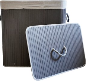 TRENDIE Bambusový kôš na prádlo 150l šedý + DARČEK