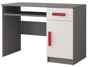 Písací stôl SMYK 110 cm sivá/biela