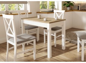 Jedálenský stôl Omega 03 (dub riviera + biela) (pre 4-6 osôb). Vlastná spoľahlivá doprava až k Vám domov. 1082830