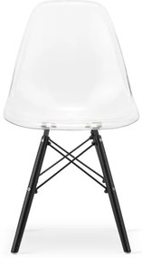 Set troch jedálenských stoličiek OSAKA priehľadné (čierne nohy) (3ks)