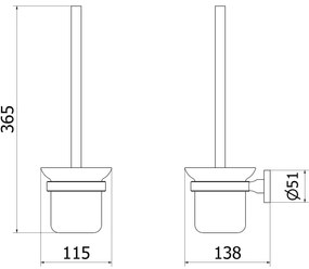 Mexen Remo, nástenná toaletná kefa, zlatá matná, 7050750-55