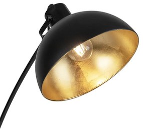 Škandinávska oblúková lampa čierna so zlatom - Recife