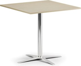 Konferenčný stolík AURA, 60x60 cm, chróm podnož, breza