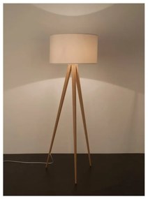 Biela stojacia lampa Zuiver Tripod Wood