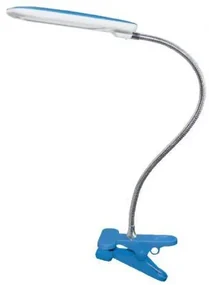 ACA Lighting LED stolný lampička s vypínačom a klipom BAZ 5W/230V/4000K/340Lm/120°/IP20, modrá