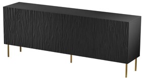 Komoda Jungle 190 cm čierna/zlatá
