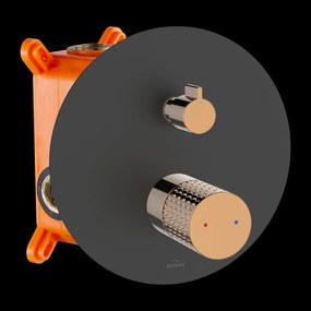 Invena Moonlight, sprchová súprava pod omietku, 2-funkčná, čierna-ružové zlato, INV-BS-77-014-V
