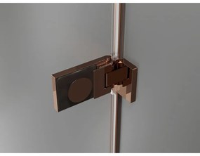 Mexen Lunar-F Duo, skladací sprchový kút 85 x 85 cm, 8mm číre sklo, profil ružové zlato, 836-085L-085P-60-00