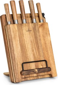 Klarstein Komaki, sada nožov, 8-dielna, 5 nožov, 3 dosky na krájanie, držiak na ostrenie nožov
