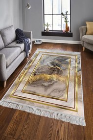 Koberec Marble Frame 180x280 cm sivý/zlatý