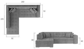 Rohová sedačka s rozkladom Pescara P - cappuccino / béžová