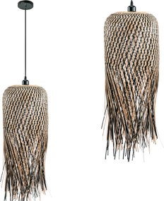 Toolight Toolight, stropné svietidlo 1xE27, APP1276-1CP, čierna-prírodná hnedá, OSW-02460