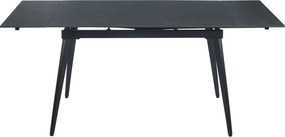 Vintino Rozkladací jedálenský stôl KORVIN 120–180 cm – grafit mat / čierna oceľ