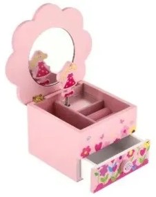 Teddies Hracia skrinka so šperkovnicou Princess, 14,5 x 8 x 14,5 cm