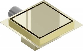 Mexen Flat nerezová podlahová vpusť 12x12 cm, zlatá, 1510012