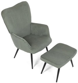 Relaxačné kreslo s podnožkou L7285 GRN6, zelené