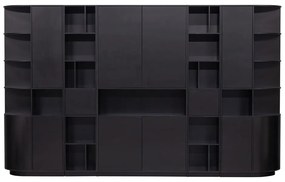Čierna modulárna knižnica z borovicového dreva 346x210 cm Finca – WOOOD