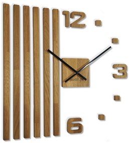 Unikátne drevené hodiny na stenu 60 x 60 cm