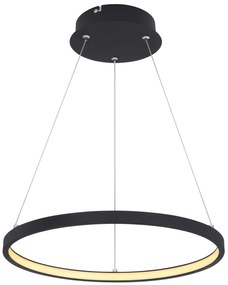 GLOBO Závesné designové LED osvetlenie RALPH, 19W, teplá biela, 38,5 cm, čierne