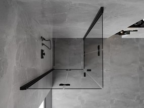 Mexen Mist-F Duo, skladací sprchový kút 90 x 90 cm, číre sklo, čierny profil, 8A6-090L-090P-70-00