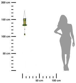 Závesné solárne kŕmidlo pre vtáky Frog, 75x13 cm, kov, viacfarebná