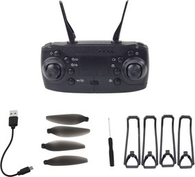 LEAN Toys Dron Y329, HD kamera, WiFi, LED svetlá, ovládanie cez aplikáciu, uhlíkovo čierny