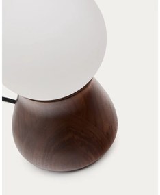 Tmavohnedá stolová lampa z kaučukového dreva (výška 26 cm) Okeni – Kave Home