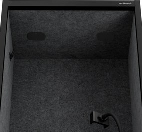 Akustická kabína SALLY MentalBox 600 mm – čierny korpus, tmavosivé sedadlo