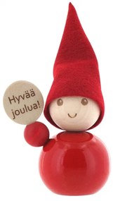 Škriatok Hyvää joulua 9cm, červený