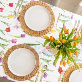 Goldea hranatý teflónový obrus - farebné tulipány 100 x 100 cm