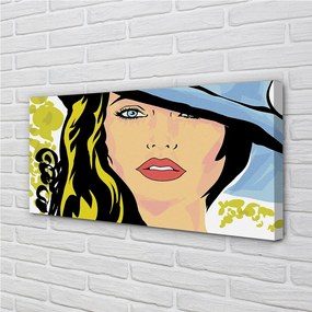 Obraz canvas žena klobúk 125x50 cm