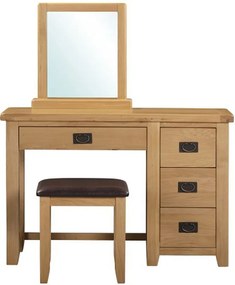 Kozmetický stolík so zrkadlom a taburetkou, set 3ks, 121x42x80 cm