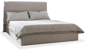 Béžová čalúnená dvojlôžková posteľ s úložným priestorom s roštom 140x200 cm Sleepy Luna – Miuform