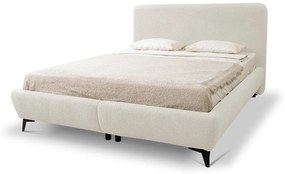 Béžová čalúnená dvojlôžková posteľ s úložným priestorom s roštom 180x200 cm Makapu – Makamii
