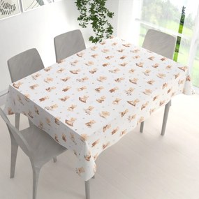 Biante Detský bavlnený obdĺžnikový obrus Sandra SA-732 Medvedie bábätká na bielom 120x200 cm