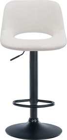Barová stolička Camden - zamat, čierny rám - Krémová
