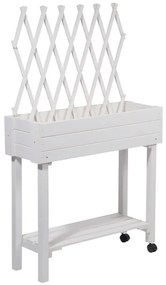 dobar Vyvýšený záhon s mriežkou, 79 x 28,5 x 130 cm (biela)  (100371497)