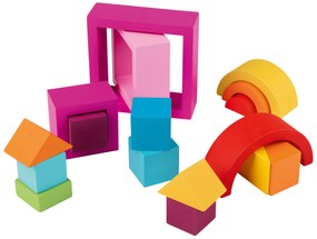 Playtive Drevená dúhová Montessori hra (dúhové kocky)  (100368735)