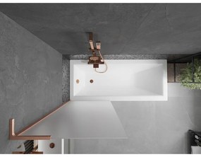 Mexen Next L, 1-krídlová vaňová zástena 70 x 150 cm, 6mm sklo námraza, medený profil, 895-070-000-03-30-65
