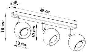 Sollux SL.0439 - Stropné bodové svietidlo OCULARE 3xGU10/10W/230V