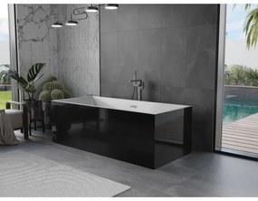 Mexen Vigo, voľne stojaca vaňa 178,5 x 80 cm, biela-čierna, brúsený grafit prepad, 51251788075-95